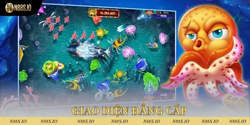 Bắn cá bạch tuộc - Trò chơi dễ kiếm tiền nhất 2025 3 Giao diện độc đáo của săn cá bạch tuộc