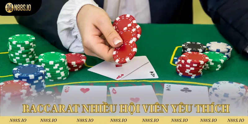 Baccarat trong sảnh casino N88 được nhiều hội viên yêu thích